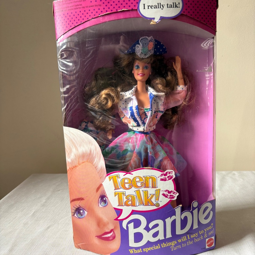 Vintage 1991 Mattel Teen Talk Barbie Doll 5745 Brunette 90s NIB Talking Toy